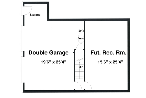 Lower Level image of Woodland House Plan